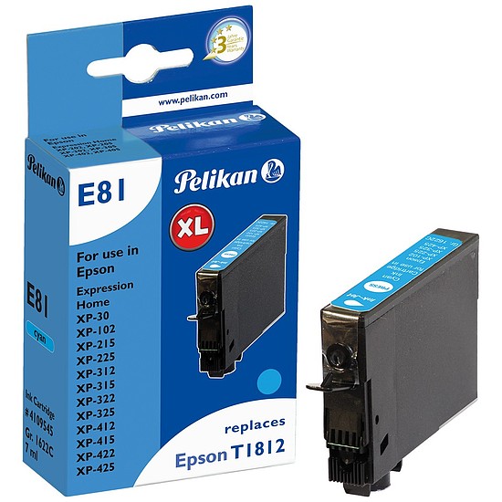 Pelikan Epson T18XL T1812 Cyan tintapatron 7ml 4109545 GR. 1622C Akció a készlet erejéig!