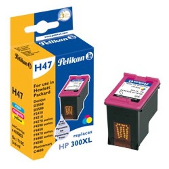 Pelikan HP CC644EE No.300XL Color tintapatron 3 x 6ml 4105653 Gr. 1710C