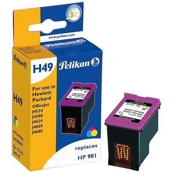 Pelikan HP CC656AE No.901 Color tintapatron 3 x 6ml 4105677 Gr. 1711C