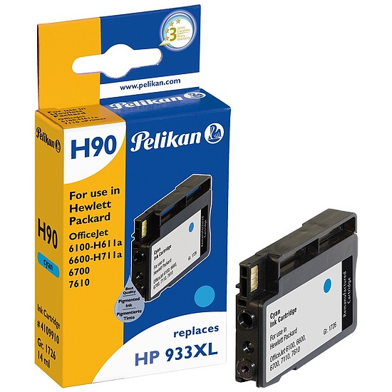 Pelikan HP CN054AE No.933XL Cyan tintapatron 14ml 4109910 Gr. 1726, Akció a készlet erejéig!