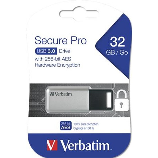 Pendrive 32GB Verbatim Secure Data Pro PC & MAC, GDPR, USB 3.0 98665