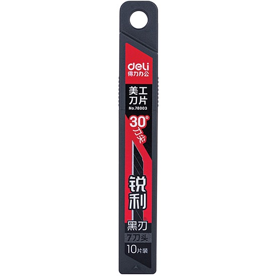Penge, 9 mm-es vágókéshez, 30 fokos, 10 darabos, DELI Pro Black (DEL78003)