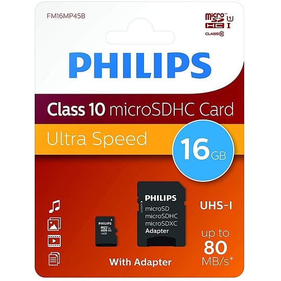 Philips 16Gb microSDHC Class 10 UHS-I U1 (PH669074)