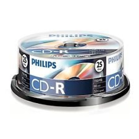 Philips CD-R 700MB 80min 52x nyomtatható henger 25db