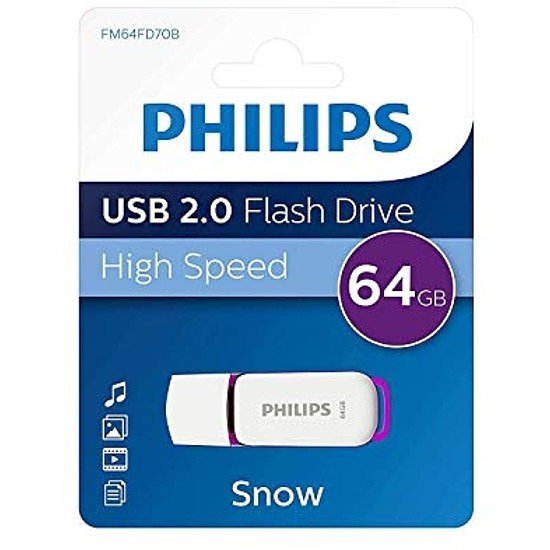 Philips Pendrive USB 2.0 64GB Snow Edition fehér-lila (PH668015)