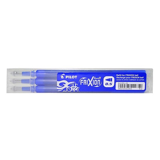 Pilot Frixion Ball és Clicker tollhoz zseléstoll betét kék, törölhető 0,5mm golyóátmérő 3db/csomag BLS-FR5-L-S3