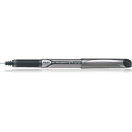 Pilot Hi-TecPoint V5 Grip tűhegyű rollertoll fekete, műanyag, kupakos 0,3 mm BXGPN-V5-B