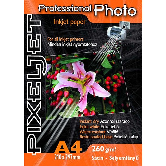 Pixeljet A4 Professional matt inkjet fotópapír 260gr. 20 ív + Akció: A6 fényes 260gr. 5ív