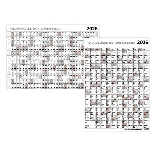 Plakátnaptár 2026 TOPTIMER T102 éves B/2 700x500mm kétoldalas