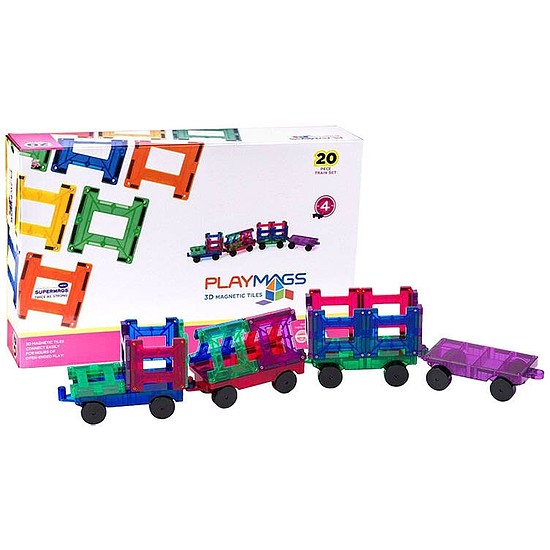 Playmags 3D mágneses vonatblokkok 155 db 20 db-os készlet