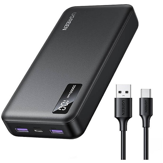 Powerbank 20000mAh Ugreen PB312, PD 20W fekete (25683)