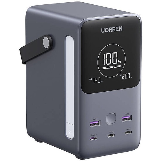 Powerbank 48000mAh Ugreen PB770, 2x USB + 4x USB-C, 300 W szürke (25286)