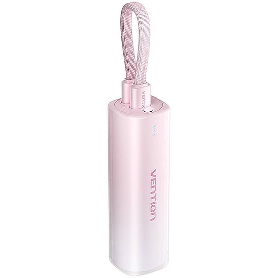 Powerbank 5000mAh Vention FHWR0 20W + USB-C villámkábel (rózsaszín)