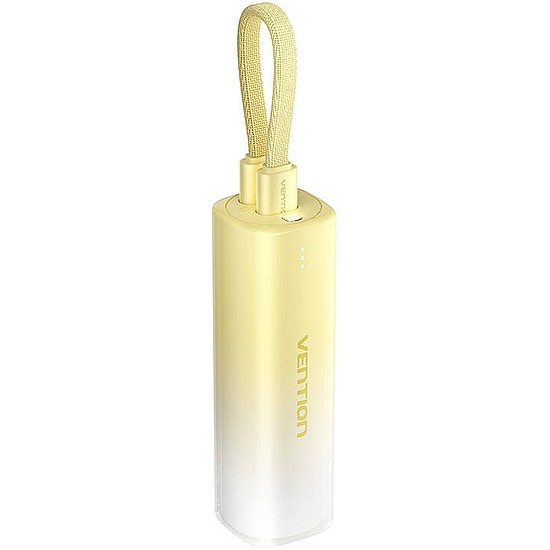 Powerbank 5000mAh Vention FHWY0 20W + USB-C villámkábel (sárga)