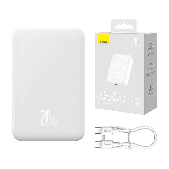 Powerbank Baseus Magnetic Mini 20000mAh 20W MagSafe, fehér (PPCX150002)