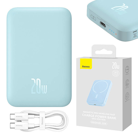 Powerbank Baseus Magnetic Mini 6000mAh 20W MagSafe, kék (PPCX130003)