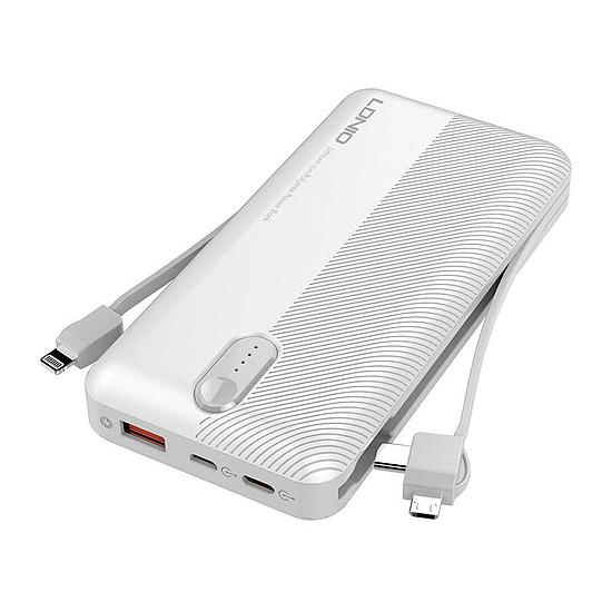 Powerbank LDNIO PL1013, 10000mAh + 3 az 1-ben kábel, fekete (PL1013)