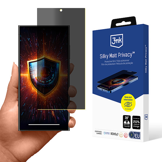 Privacy film matt 3mk Silky Matt Privacy Samsung Galaxy S24 Ultra készülékhez