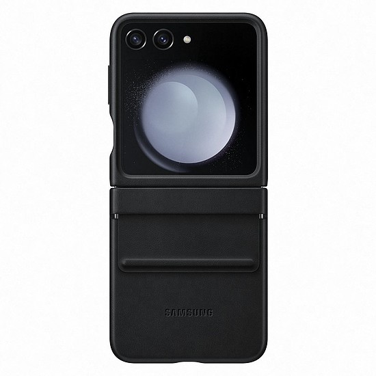 PU bőr tok Samsung Galaxy Z Flip 5 telefonhoz - fekete