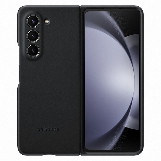 PU bőr tok Samsung Galaxy Z Fold 5 telefonhoz - fekete