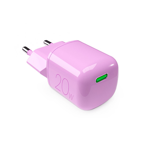 Puro 20W GaN USB-C fali töltő - Rózsaszín (183698)