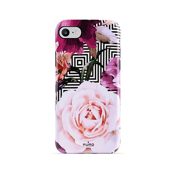 PURO Glam Geo Flowers - iPhone SE tok 2022/2020 / 8/7 / 6s Pink Peonies (IPC747CGEOFLO2BLK)