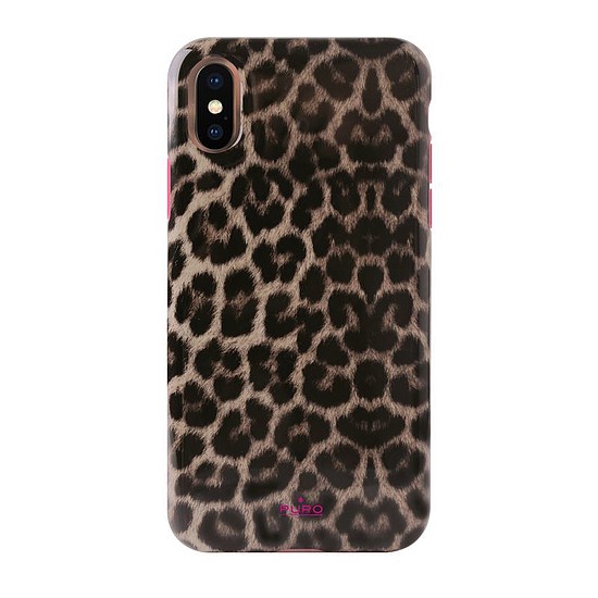 PURO Glam Leopard Cover - tok iPhone Xs / X Leo 2 telefonhoz (IPCXCLEO2PNK)