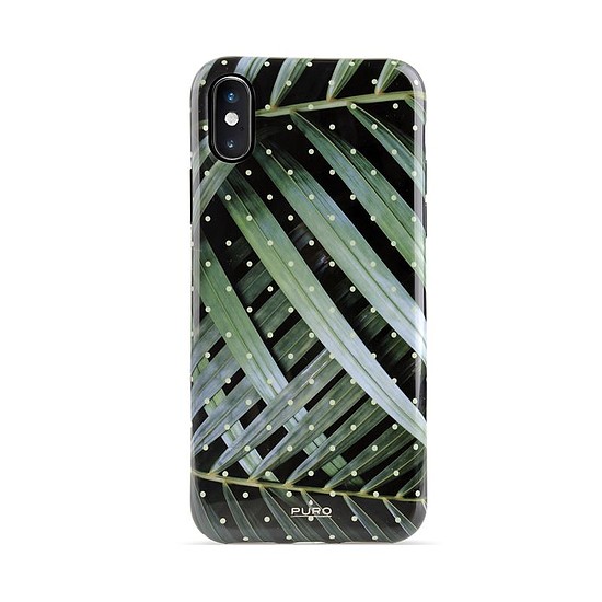 PURO Glam Tropical Leaves - iPhone Xs/X tok Brilliant Leaves (IPCXCTROPICAL1BLK)