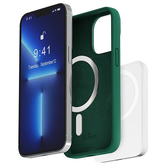 PURO ICON MAG - iPhone 14 Pro MagSafe tok sötétzöld (PUIPC14P61ICONMDKGRN)