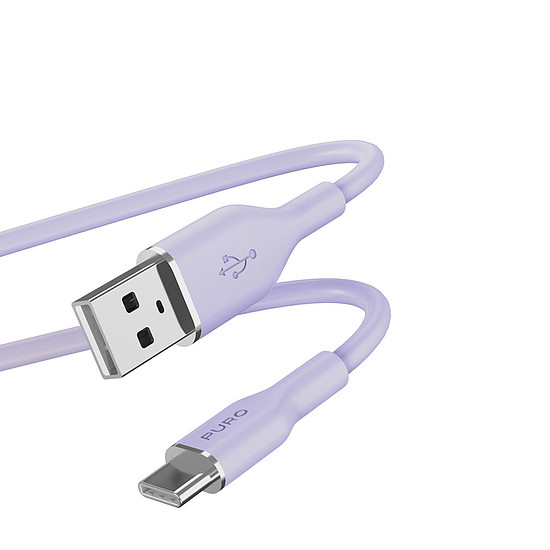 PURO ICON puha kábel - USB-A kábel USB-C 1,5 m-es Tech Lavender (PUUSBCICONLVD)