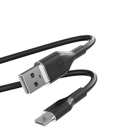 PURO ICON puha kábel - USB-A kábel USB-C 1,5 m fekete (PUUSBCICONBLK)
