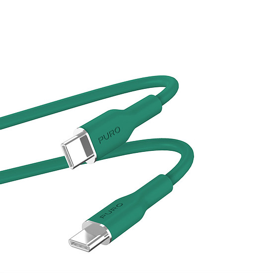 PURO ICON puha kábel - USB-C kábel 1,5 m-es USB-C-hez Jade (PUUSBCUSBCICONDKGRN)