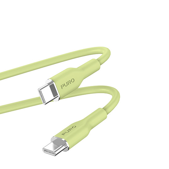 PURO ICON puha kábel - USB-C kábel 1,5 m-es USB-C-hez Matcha zöld (PUUSBCUSBCICONLGRN)
