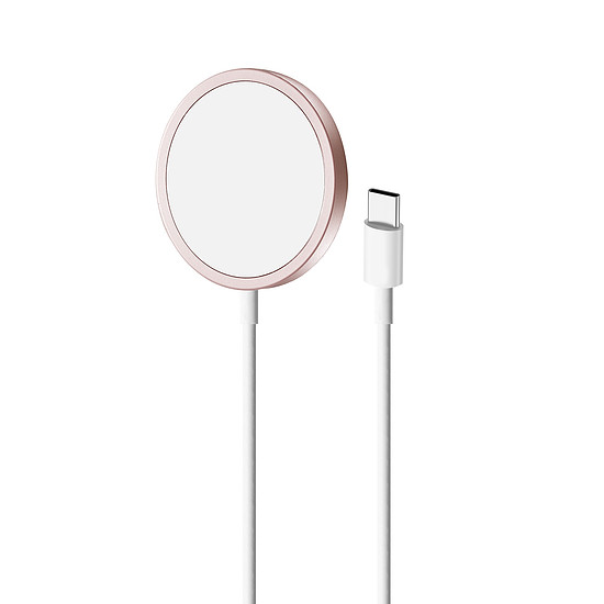 Puro Magnetic vezeték nélküli indukciós töltőállomás USB-C, MagSafe kompatibilis, 1m, rózsaszín