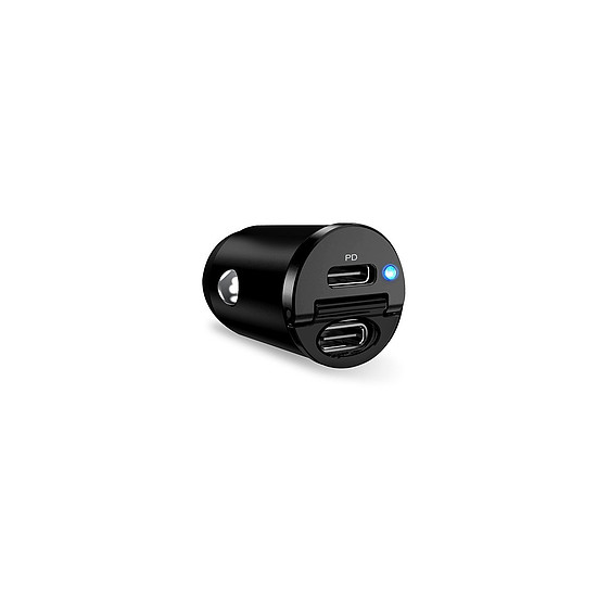 Puro Mini 30W Power Delivery 2 x USB-C autós töltő - fekete