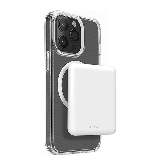 Puro Power Mag 5000mAh külső akkumulátor MagSafe USB-C csatlakozóval - fehér