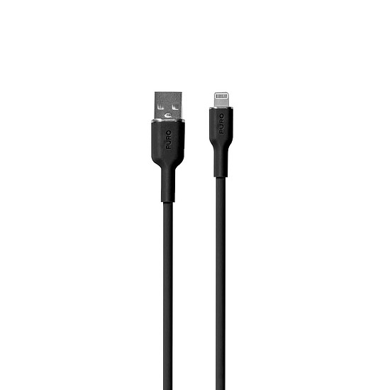 Puro Soft USB-A - Lightning kábel 1.5m szilikon - fekete