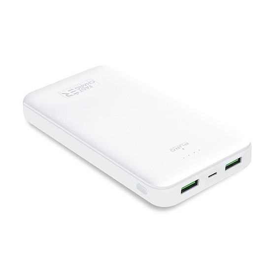 PURO White Fast Charger Power Bank - Power bank okostelefonokhoz és táblagépekhez 20000 mAh, 2xUSB-A + 1xUSB-C fehér (PWFCBB200P2WHI)
