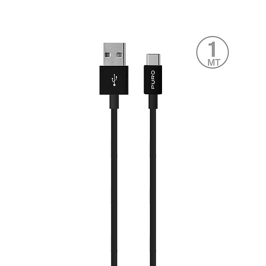 Puro White USB-A USB-C kábel 1m - fekete