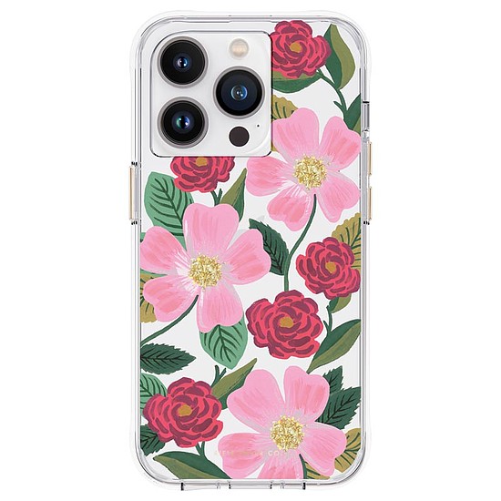 Puskapapír átlátszó - arany színnel díszített tok iPhone 14 Pro Rose Galden készülékhez (RP049818)