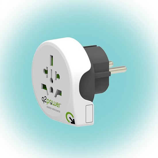 Q2 power Utazóadapter, "World to Europe"