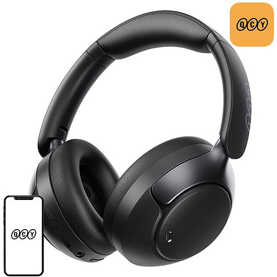 QCY H3 pro ANC vezeték nélküli fejhallgató fekete (H3 Pro black)