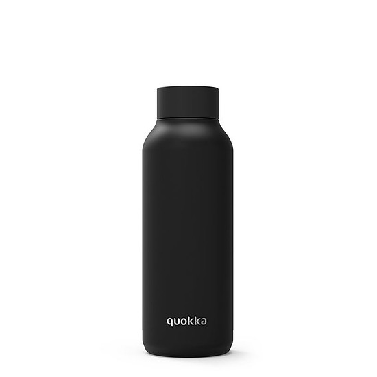 Quokka Solid - Rozsdamentes acél duplafalú vákuumszigetelt vizes palack, hordozható termosz 510 ml Jet Black (11825)