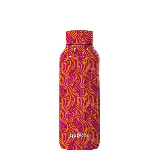 Quokka Solid - Rozsdamentes acél duplafalú, vákuumszigetelt vizes palack, hordozható termosz 510 ml Orange Bloom (11898)