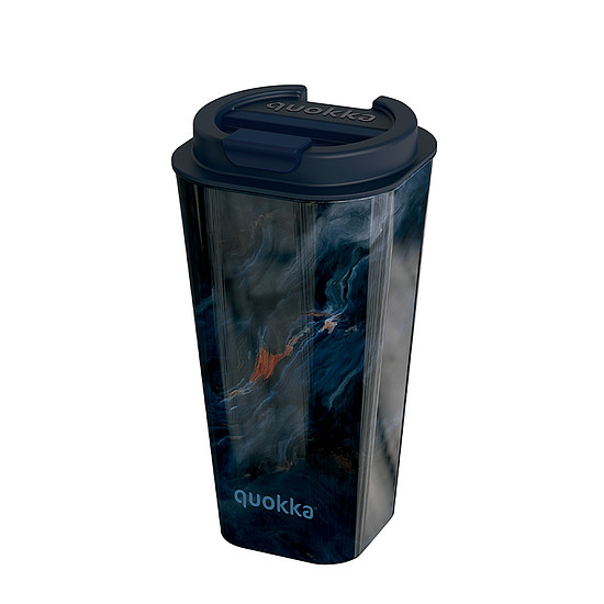 Quokka Vaso Cafe Doble Pared - Duplafalú műanyag bögre 450 ml Dark Stone (40226)