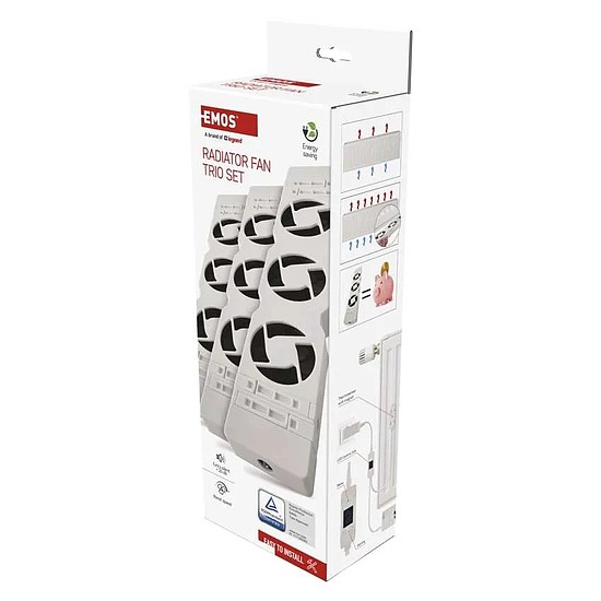 Radiátor fűtéserősítő ventilátor TRIO, fehér (P56PR3)