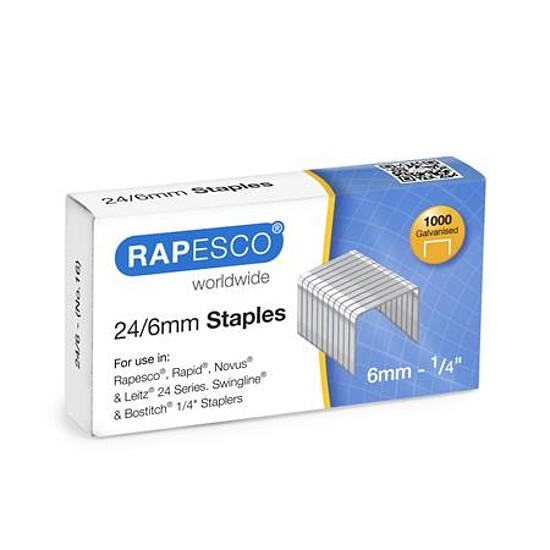 Rapesco tűzőkapocs 24/6 1000 db/doboz