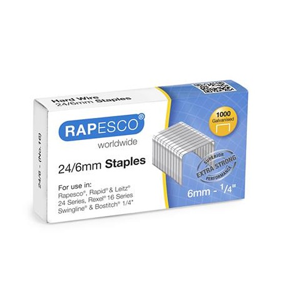 Rapesco tűzőkapocs 24/6 erős 1000 db/doboz