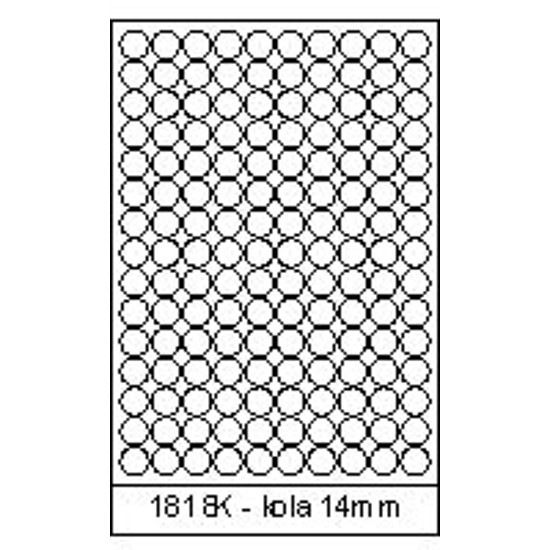 RayFilm R0100 1818KC 18mm univerzális kör etikett fehér 150 címke/ív 20ív/csomag
