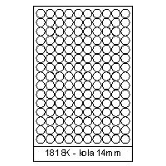 RayFilm R0100 1818KC 18mm univerzális kör etikett fehér 150 címke/ív 20ív/csomag